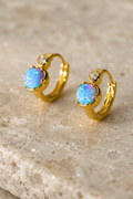 Opal Huggie Hoop Earrings
