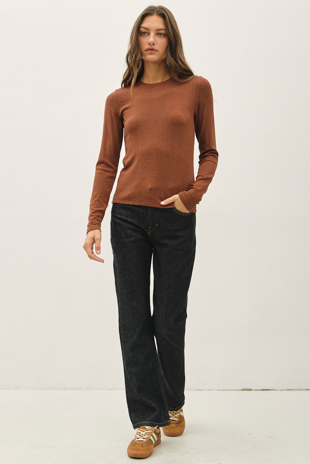 Evie Long Sleeve-Chestnut