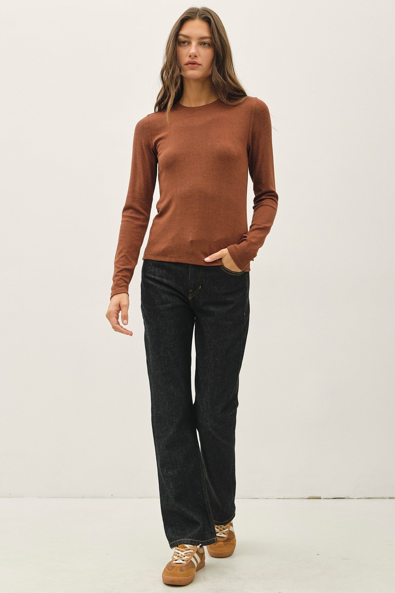 Evie Long Sleeve-Chestnut