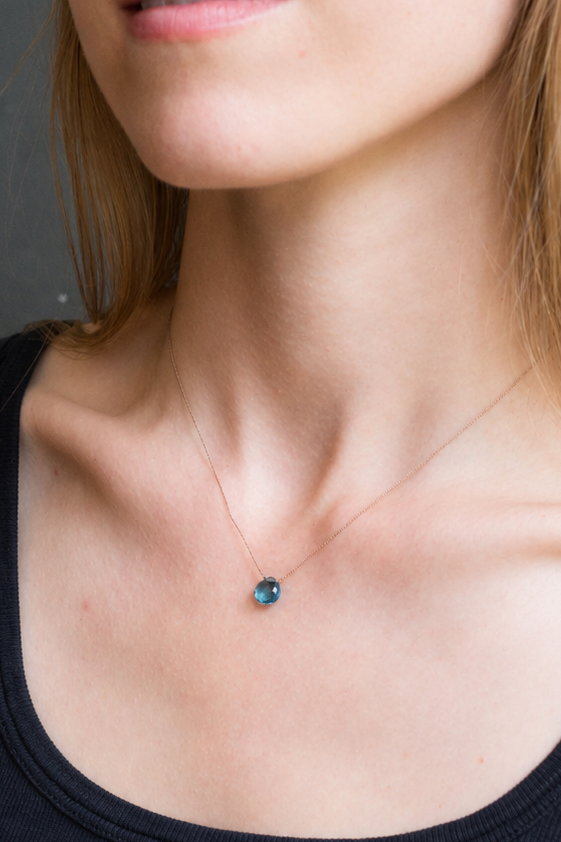 Silk Gemstone Necklace-London Topaz