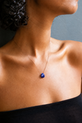 Silk Gemstone Necklace-Lapis