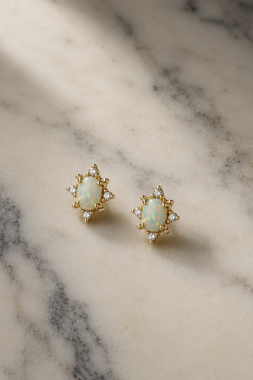 Nova Opal Stud Earrings