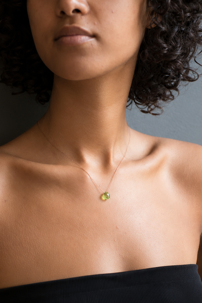 Silk Gemstone Necklace-Peridot