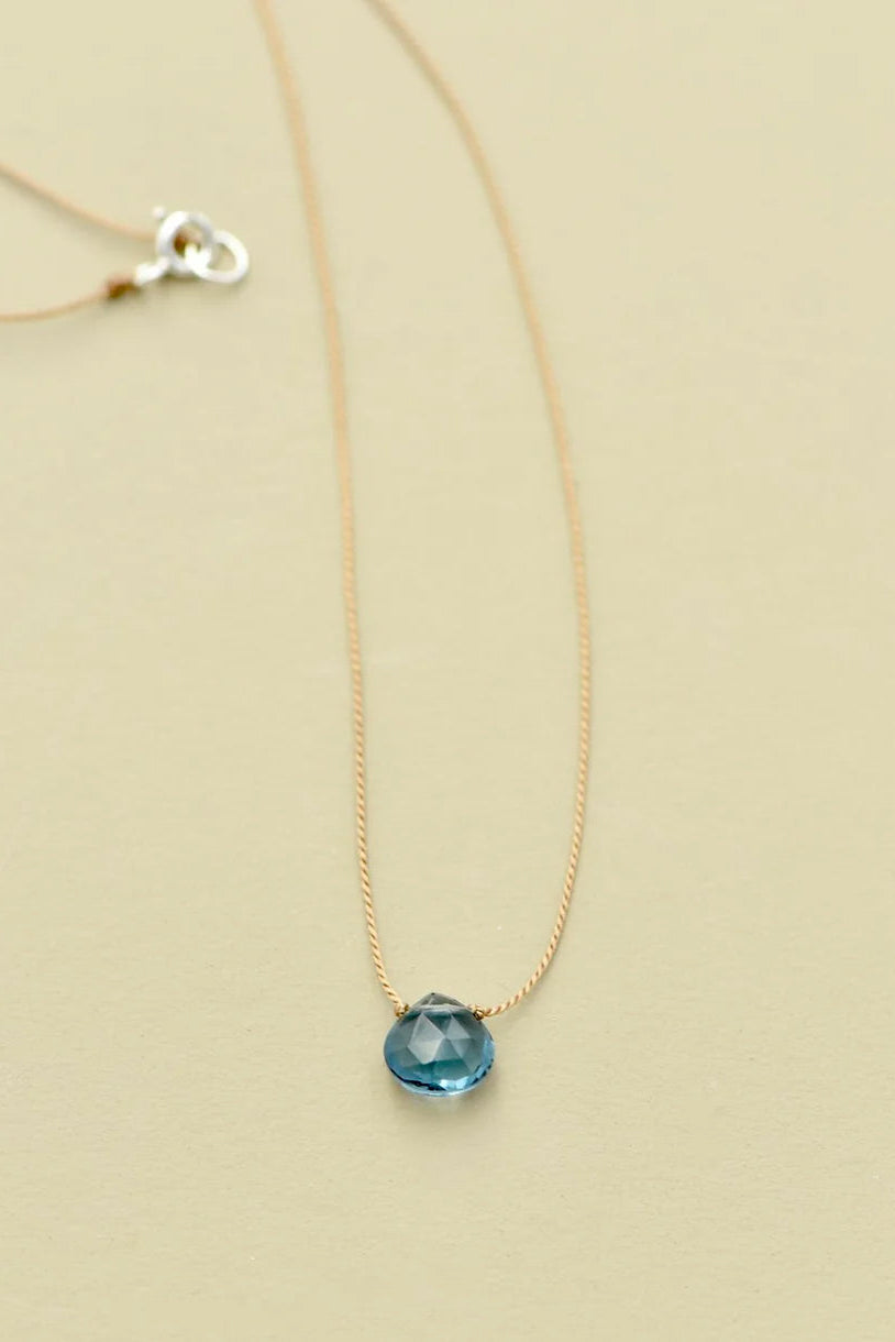 Silk Gemstone Necklace-London Topaz