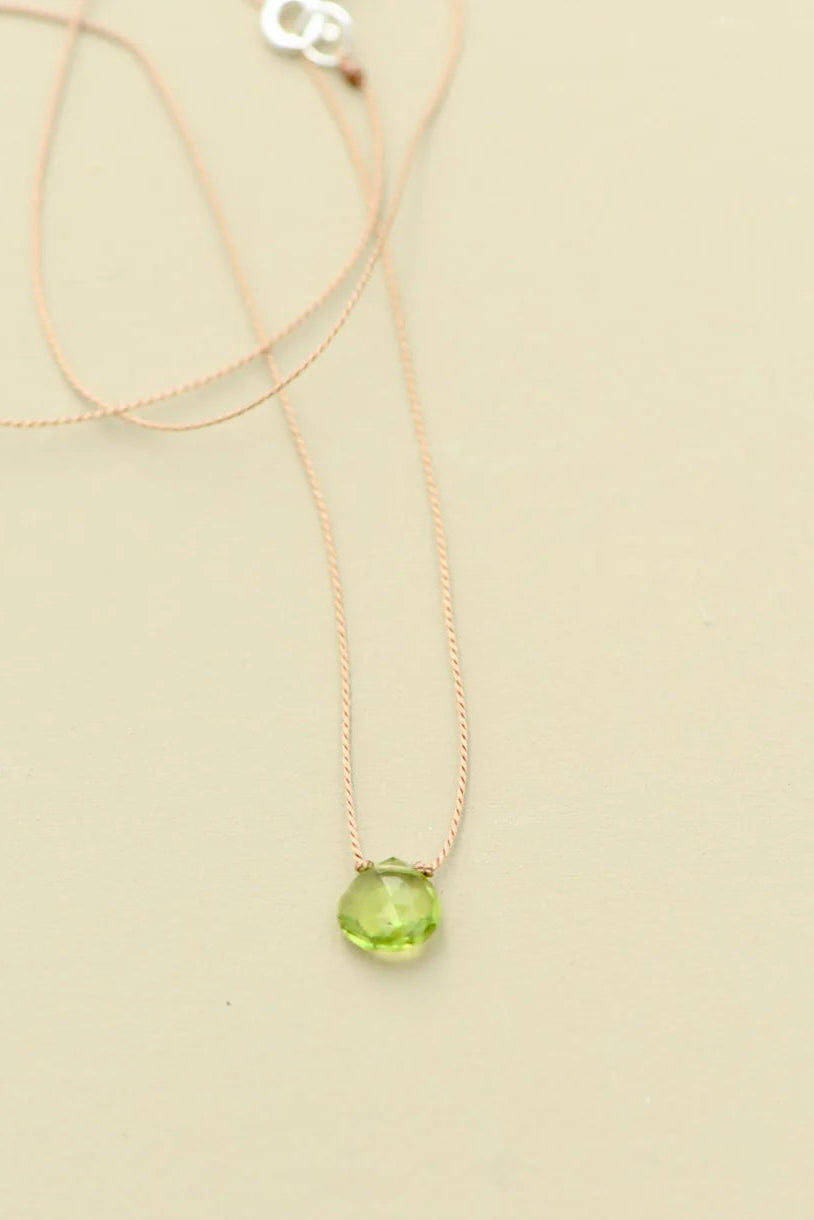 Silk Gemstone Necklace-Peridot