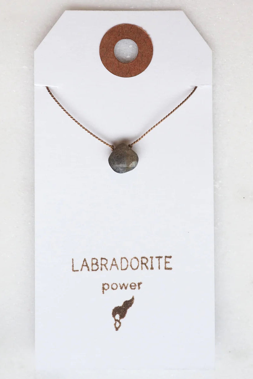 Silk Gemstone Necklace-Labradorite