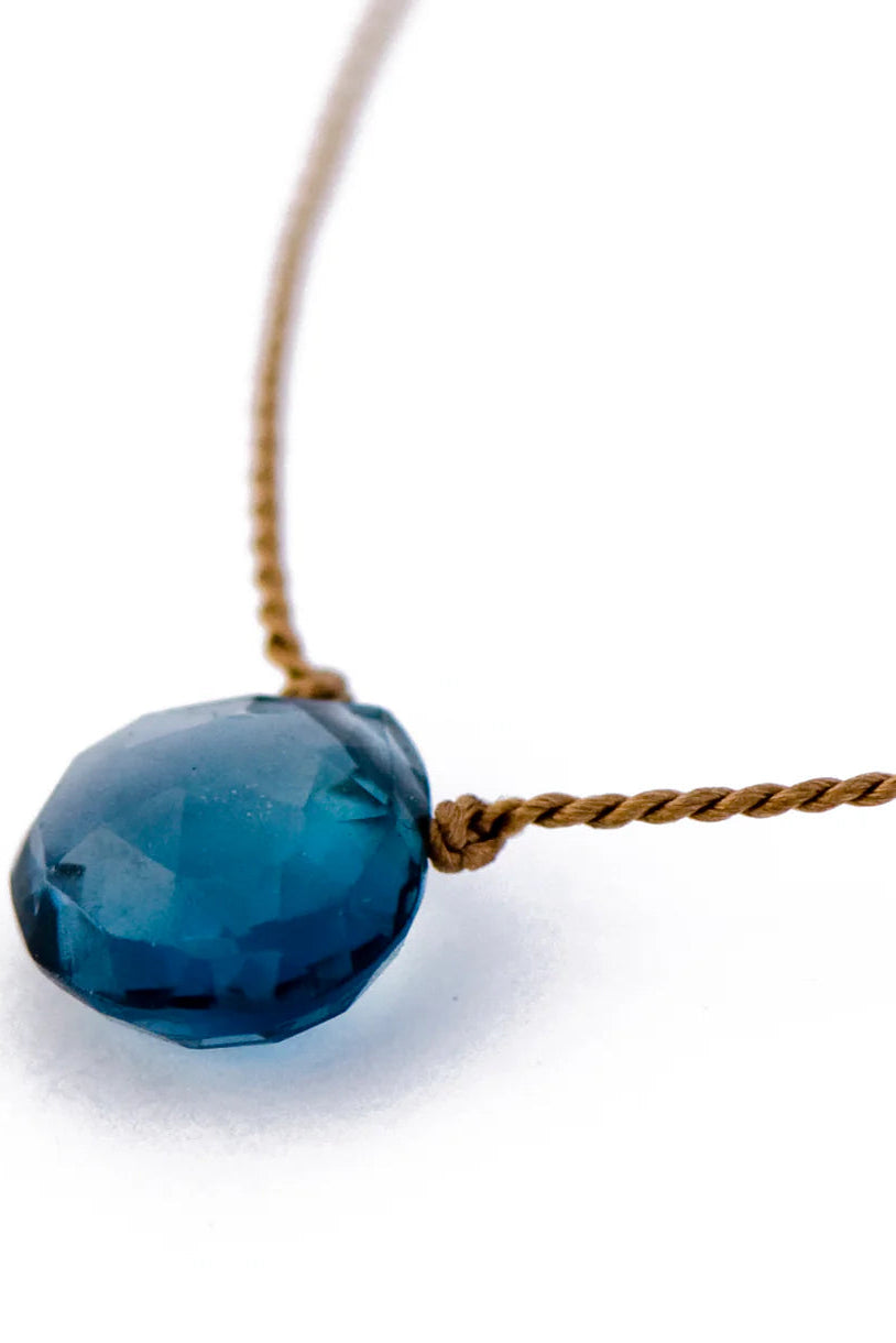 Silk Gemstone Necklace-London Topaz